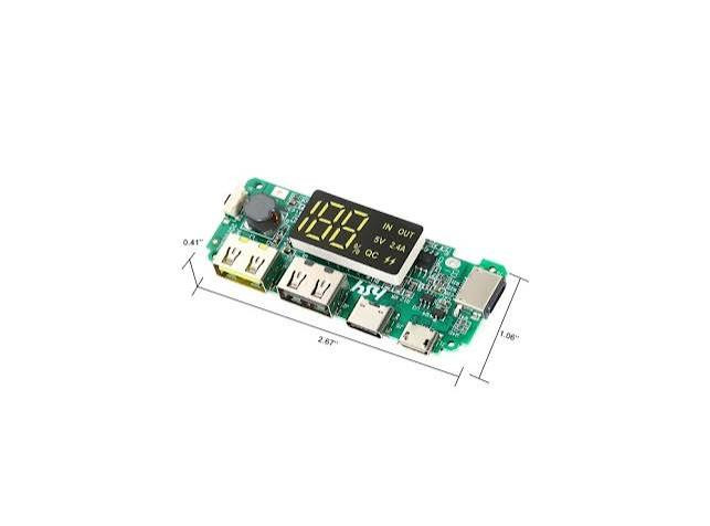 ماژول پاور بانک دو خروجی با نمایشگر H961-U